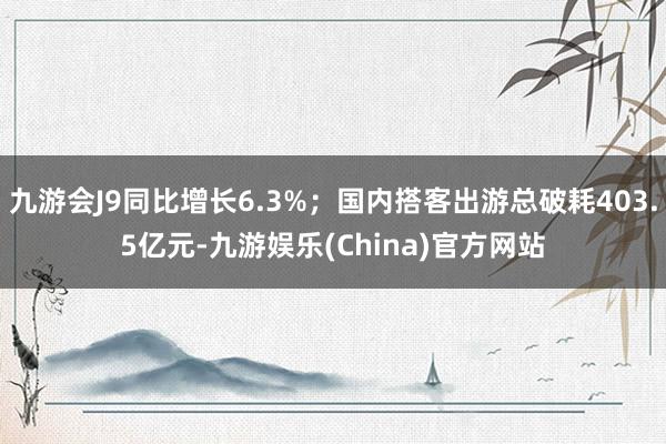 九游会J9同比增长6.3%；国内搭客出游总破耗403.5亿元-九游娱乐(China)官方网站